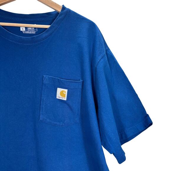 Carhartt K87-M Workwear Tee XL Blue Loose Fit Short Sleeve Heavyweight - Picture 4 of 8
